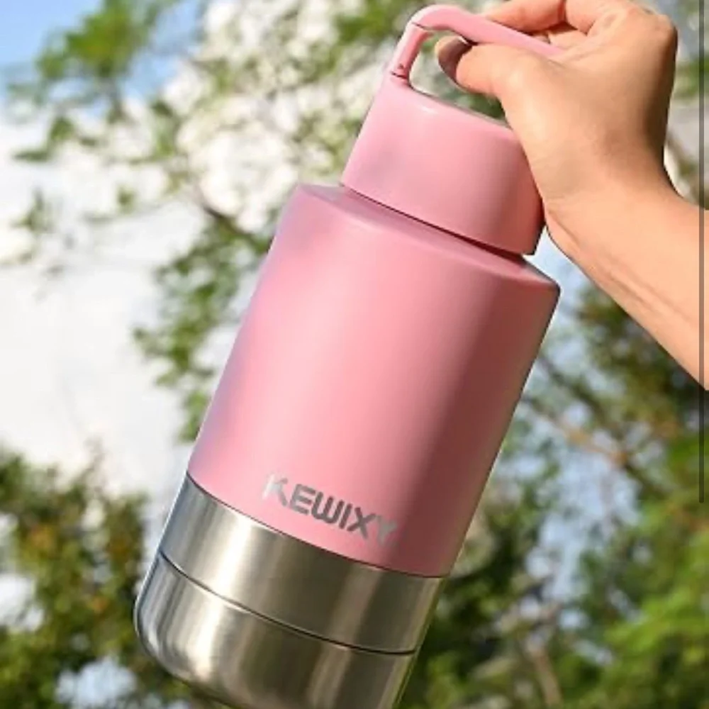 Pink KEWIXY Dog Water Bottle with Bowls